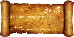 Csonka Rozmarin névjegykártya